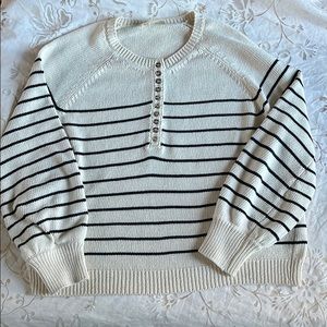 Sezane Leontine Jumper Medium White/Navy